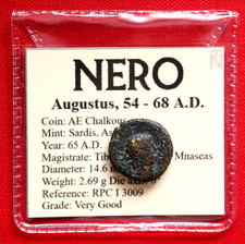 Nero Herakles Sardis 65AD Genuine Roman Coin & Coin Wallet