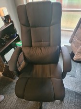 ELFORDSON Office Chair Executive Recliner Padded Footrest Gaming Computer Fabric