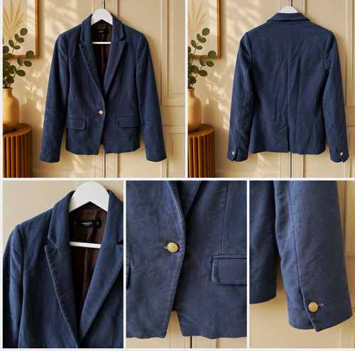 Mango women blue - blue, velvet