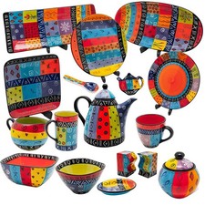 Kapula - South African Hand Painted Ceramics - Multi Coloured Ethic Design