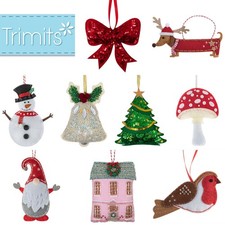 Felt Christmas Hanging Decorations Trimits Felt Kit Sewing Craft Festive Décor