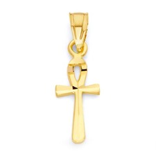 Solid Gold Ankh Pendant in 10k