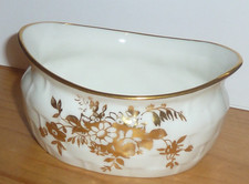 Hammersley Tiffany & Co New York Trinket / Pin Dish - White Bone China Gold Trim