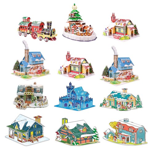 Diy christmas houses puzzle - diy,
