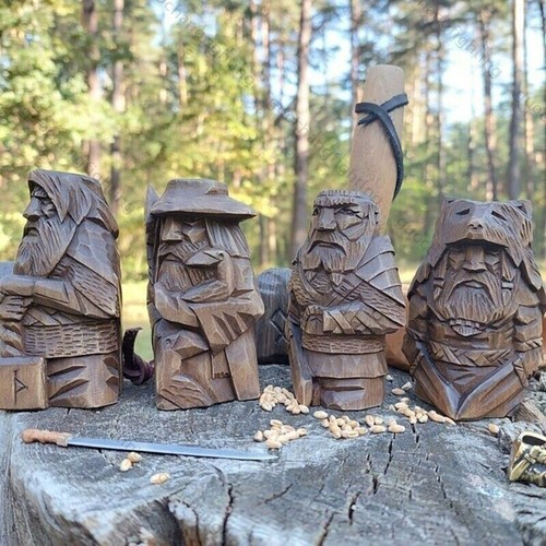 Barbarian viking statue - barbarian, odin
