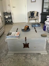 blanket box, coffee table, storage, grey, shabby chic, rustic, furniture