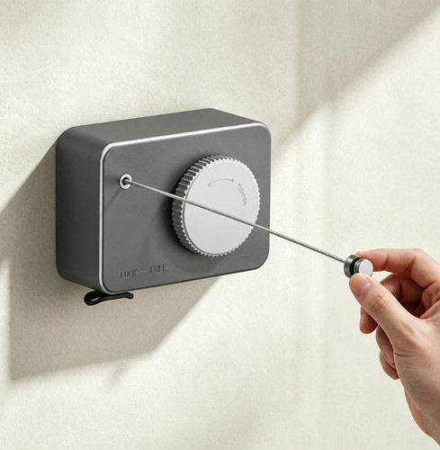 Retracting laundry clothesline - laundry,