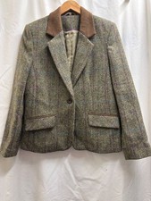 Ladies HARRIS TWEED Green blazer UK 12 - CG B37