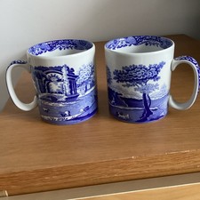 SPODE BLUE ITALIAN MUG X 2