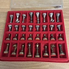 Vintage Metal Chess Set Ornate