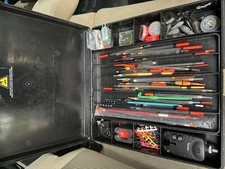Fishing Tackle Box Stuffed with Course Fishing Gear, Hooks, Floats,