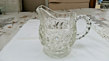 Heavy Cut Glass Jug - 16cm High x 18cm Wide - Holds appx 1 litre of water