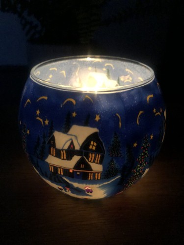 German glass candle holder - glass,