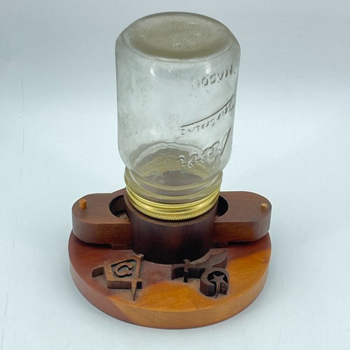 Handmade wooden mason - handmade, jar