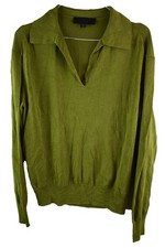 ZARA Green Knitwear Jumper size M Womens Collared Pullover Casual Outdoors