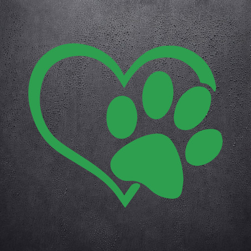 Paw print dog cat - cat, heart