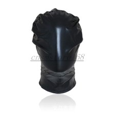 Black Red Wet Look PVC Mask
