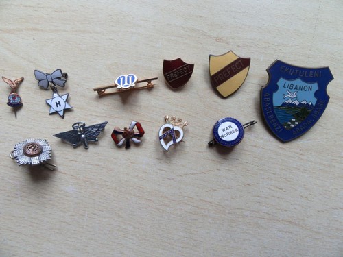 Lot vintage enamel badges - , 11