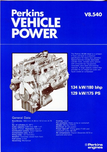 Perkins vehicle power - perkins, v8.540