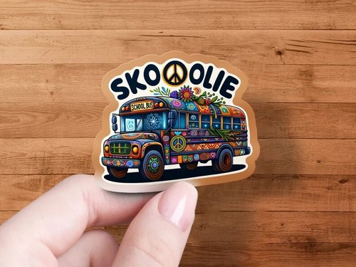 Hippie skoolie sticker - skoolie,