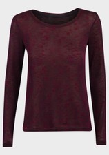 Burgundy Ladies Top Jumper Stradivarius (Zara Group) Knit Stretch Red Pullover