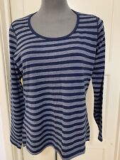 Icebreaker Women’s New Zealand Merino Bodyfit 200 Long Sleeve Stripped Top Sz XL