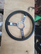 Mountney Black Leather 16 Inch Shallow Dish Steering Wheel