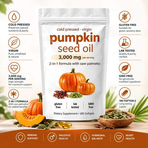 Pumpkin seed oil 3000mg 180 - oil,