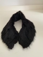 Vintage Black lined real fur collar