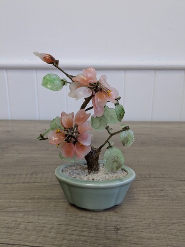 Vintage small glass bonsai - glass,