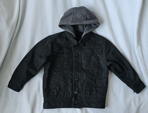 Black warm denim jacket with