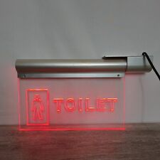 TOILET LED Sign Mens RED Light Up Mains Mounted Reversable Restroom Pub Man Cave