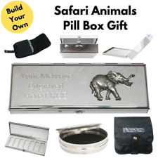 Safari Animals Travel Pill Boxes And Pewter Trinket Cases