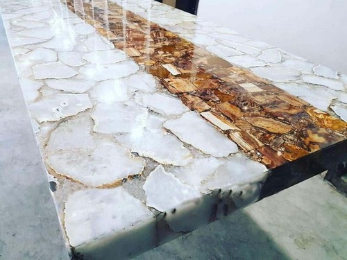 Rectangle luxury white agate - white,