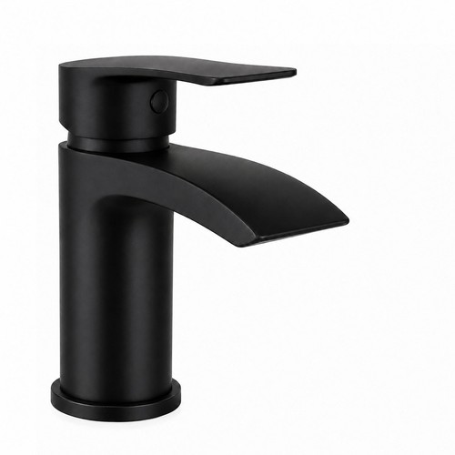 Black bathroom basin mixer - basin, tap