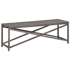 Bench Grey PE Rattan