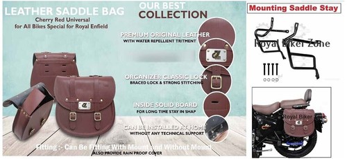 Two leather bag with - bag, saddle