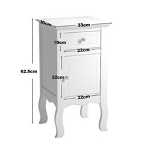 White/Grey Side End Table Slim