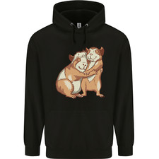 Guinea Pigs Hugging Mens 80% Cotton Hoodie