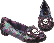 Ladies Black Irregular Choice DEADLY KISS Flats Shoes Halloween Collection  8.5