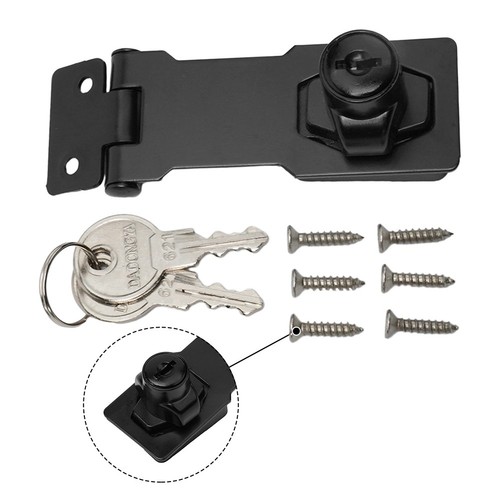 Sturdy black hasp lock with - black,