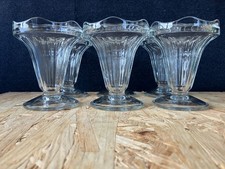 6x Vintage Glass Tulip Ice