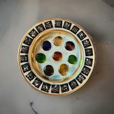 Vintage Small Round Colourful Mosaic / Pebble Dish – Retro 