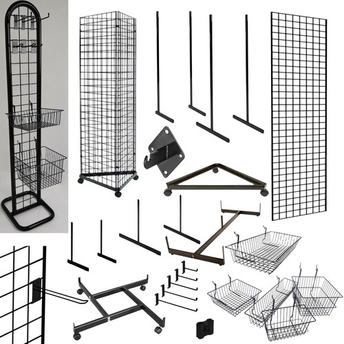 Black premium grid mesh - black,