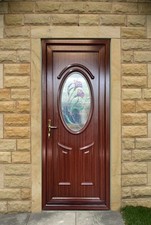 UPVC DOOR & FRAME, WOODGRAIN, REFURBISHED 905mm Wide By 2130mm Height (D202)