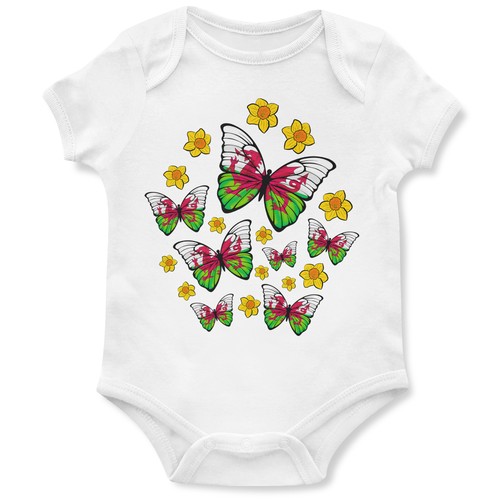Wales butterfly babygrow for - babygrow,