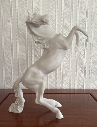 Vintage horse alabaster statue - horse,