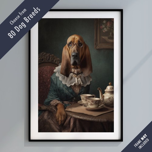Dressed dog tea party - dressed,