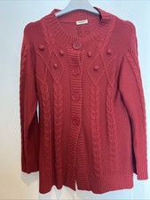 Ladies DAMART Chunky Knit Red