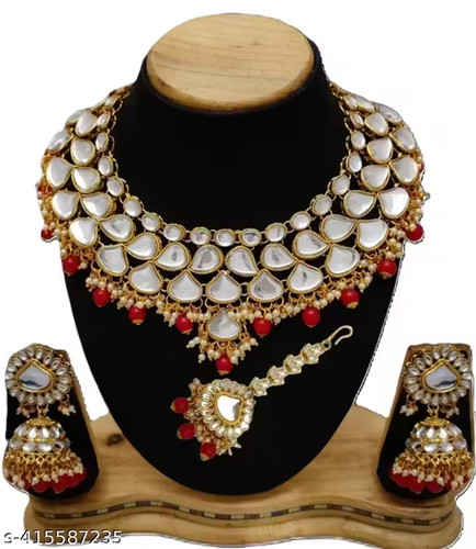 Gold plated jewellery set - gold,